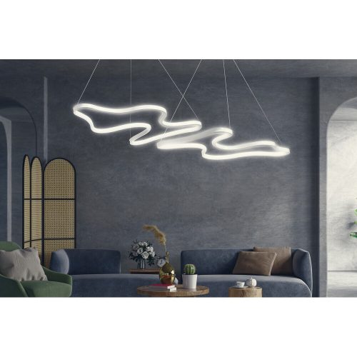 Adjustable White LED Chandelier (2 Pieces), Aluminium Body, 35 x 46 cm | 6500K Bright Light | Modern Design for Home & Office, Elegant & Functional