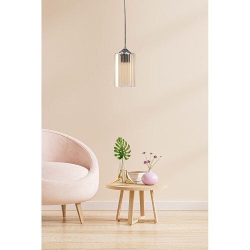 Opviq, 666PTR1531, Elegant Yellow Isinglass Chandelier, 60 cm Height | 10 cm cap diameter, E27 socket, IP20 | Perfect for modern living spaces and dining rooms