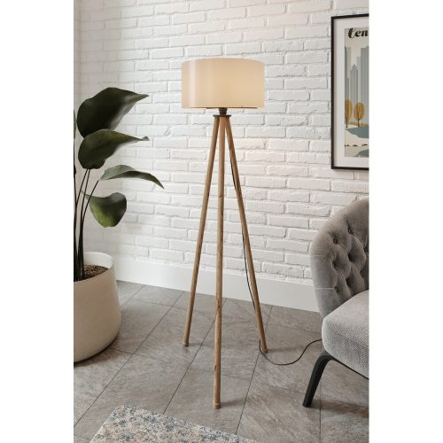 Elegant Floor Lamp with Craft Paper Body, Grey & Brown, 138 cm Height | E27 Socket, Max 40W | Stylish Lighting for Modern Home Decor