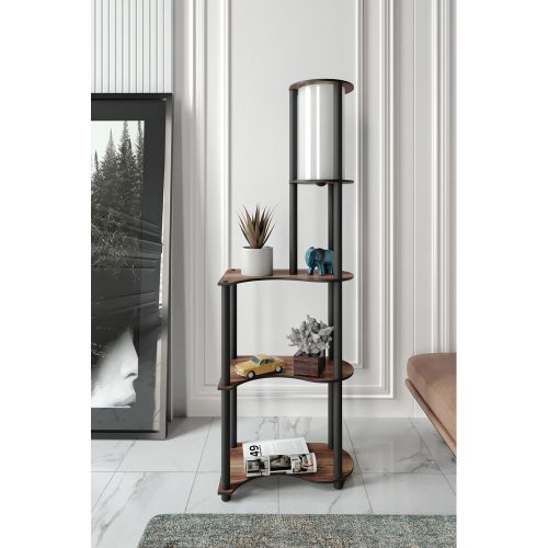 Opviq, 666PTR1108, Elegant walnut floor lamp, 140 cm Height | Craft paper and MDF body, PVC cap (17 cm diameter) | E27 socket, max 40W | Stylish lighting for home and office use