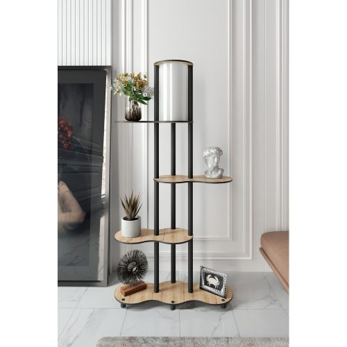 Elegant Walnut Floor Lamp, 150 cm Height | Craft Paper & MDF Body, PVC Cap (17 cm Diameter) | E27 Socket, Max 40W | Stylish Lighting for Home & Office