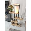 Elegant Walnut Floor Lamp, 150 cm Height | Craft Paper & MDF Body, PVC Cap (17 cm Diameter) | E27 Socket, Max 40W | Stylish Lighting for Home & Office