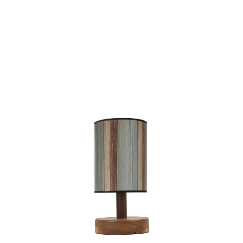 Elegant Table Lamp with Wood Body & Fabric Lampshade, 34 cm Height, 15 cm Base, E27 Socket, On/Off Switch | Perfect for Home & Office Decor