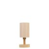 Elegant Table Lamp with Wood Body & Fabric Lampshade, Gold & Wicker | 34 cm Height, 15 cm Base | E27 Socket, Max 40W | Stylish Lighting for Home & Office