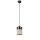 Elegant Rattan Chandelier, Adjustable Height 70 cm, Metal Body with Natural Rattan Cap, E27 Socket, 14 cm Diameter, Stylish Black Finish for Modern Spaces