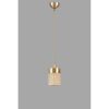 Elegant Rattan & Gold Chandelier, Adjustable Height 70 cm, Antique Coated Metal, 14 cm Diameter Cap, E27 Socket, Perfect for Modern Spaces & Dining Areas