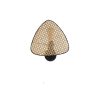 Stylish Wall Lamp with Rattan Cap, Metal Body, 28 cm Diameter | E14 Socket, Max 40W | Elegant Black & Rattan Design for Modern Spaces