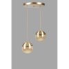 Elegant Gold Chandelier, Adjustable Height 70 cm, Metal Body with Antique Coating, 15 cm Cap Diameter, E27 Socket, Perfect for Modern Spaces