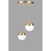 Elegant Gold & White Chandelier, Adjustable Height 70 cm, Metal Body with Antique Coating, E27 Socket, Perfect for Modern Home Décor & Lighting