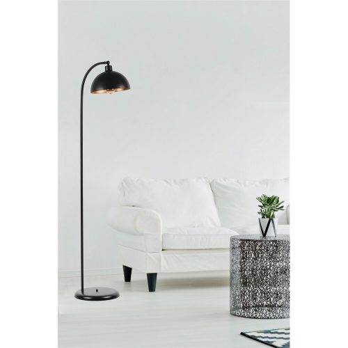 Elegant Black Floor Lamp, 154 cm Height, Metal Body with Static Oven Painting, 30 cm Base, E27 Socket, On/Off Switch | Perfect for Modern Decor