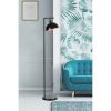 Elegant Black Floor Lamp, 154 cm Height, Metal Body with Static Oven Painting, 30 cm Base, E27 Socket, On/Off Switch | Perfect for Modern Decor