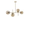 Elegant Gold Chandelier, Metal Body, 15 cm Cap Diameter, 90 cm Base Plate, 65 cm Height, E27 Socket Max 40W | Stylish Lighting for Modern Spaces