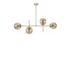 Elegant Gold Chandelier, Metal Body, 15 cm Cap Diameter, 90 cm Base Plate, 65 cm Height, E27 Socket Max 40W | Stylish Lighting for Modern Spaces