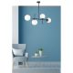 Elegant Black and White Chandelier, Metal Body, 15 cm Cap, 90 cm Base Plate, 65 cm Height, E27 Socket Max 40W | Stylish Lighting for Modern Spaces