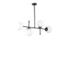 Elegant Black and White Chandelier, Metal Body, 15 cm Cap, 90 cm Base Plate, 65 cm Height, E27 Socket Max 40W | Stylish Lighting for Modern Spaces