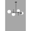 Elegant Black and White Chandelier, Metal Body, 15 cm Cap, 90 cm Base Plate, 65 cm Height, E27 Socket Max 40W | Stylish Lighting for Modern Spaces