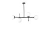 Elegant Black and White Chandelier, Metal Body, 15 cm Cap, 90 cm Base Plate, 65 cm Height, E27 Socket Max 40W | Stylish Lighting for Modern Spaces