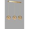 Elegant Gold Chandelier, Adjustable Height, Metal Body with Antique Coating, 15 cm Cap Diameter, 55 cm Base Plate | E27 Socket, Max 40W | Perfect for Modern Spaces