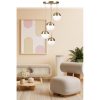 Elegant Gold & White Chandelier, Adjustable Height, Metal Body, Antique Coated Finish, 70 cm Tall, E27 Socket, Perfect for Modern Spaces, 15 cm Cap Diameter