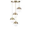 Elegant Gold & White Chandelier, Adjustable Height, Metal Body, Antique Coated Finish, 70 cm Tall, E27 Socket, Perfect for Modern Spaces, 15 cm Cap Diameter