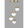 Elegant Gold & White Chandelier, Adjustable Height, Metal Body, Antique Coated Finish, 70 cm Tall, E27 Socket, Perfect for Modern Spaces, 15 cm Cap Diameter