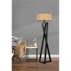 Elegant Black Floor Lamp, 150 cm Height, Wood Body & Metal Parts, 45 cm Shade, E27 Socket, On/Off Switch | Perfect for Modern Living Spaces