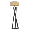 Elegant Black Floor Lamp, 150 cm Height, Wood Body & Metal Parts, 45 cm Shade, E27 Socket, On/Off Switch | Perfect for Modern Living Spaces