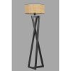 Elegant Black Floor Lamp, 150 cm Height, Wood Body & Metal Parts, 45 cm Shade, E27 Socket, On/Off Switch | Perfect for Modern Living Spaces