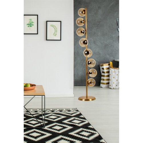 Elegant Gold Floor Lamp, 155 cm Height, Metal Body with Static Oven Painting, E27 Socket Max 40W, 30 cm Base Plate | Perfect for Modern Decor