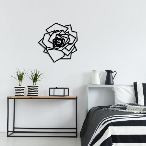 Modern Black Wall Lamp, MDF Body & Iron Cap, 40 x 12 x 40 cm | E27 Socket, Max 40W, IP20 | Stylish Floral Design, Perfect for Home Decor