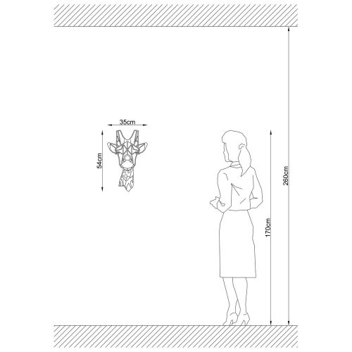 Opviq, 526SHD1103, Modern black wall lamp, MDF housing, 35 x 12 x 54 cm, E27 socket (max. 40 W), IP20, plug-in, stylish design for children and nature lovers, protective packaging