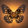 Modern Black Wall Lamp, MDF Body, 52 x 12 x 38 cm, E27 Socket Max 40W, IP20, Pluggable, Stylish Design for Kids & Nature Lovers, Laser-Cut Finish