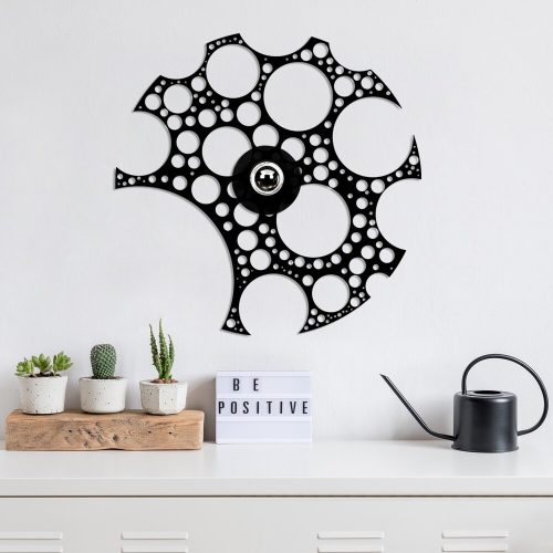 Stylish Black Wall Lamp, MDF Body & Iron Cap, 50 x 12 x 50 cm | E27 Socket, Max 40W | IP20, Pluggable, Laser-Cut Design, Elegant & Modern