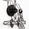 Modern Black Wall Lamp, MDF Body, 49 x 12 x 50 cm, E27 Socket Max 40W, IP20, Pluggable, Stylish Design for Home & Office, Laser-Cut Finish