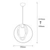 Scandinavian Chandelier, White Iron Body, 35 cm Diameter, 131 cm Height, Adjustable, E27 Max 40W, Elegant Lighting for Modern Spaces, IP20 Rated