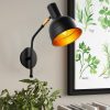 Industrial Scandinavian Wall Lamp, Black Metal Body, 17 x 37 cm, Height 40 cm, E27 Max 40W, Stylish & Functional Lighting for Modern Spaces