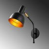 Industrial Scandinavian Wall Lamp, Black Metal Body, 17 x 37 cm, Height 40 cm, E27 Max 40W, Stylish & Functional Lighting for Modern Spaces