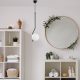 Elegant Black Chandelier, Adjustable Height 70-100 cm, Metal Body with Glass Cap, Ø15 cm, E27 Socket, Perfect for Modern Home Decor, IP20