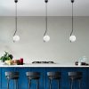 Elegant Black Chandelier, Adjustable Height 70-100 cm, Metal Body with Glass Cap, Ø15 cm, E27 Socket, Perfect for Modern Home Decor, IP20