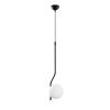 Elegant Black Chandelier, Adjustable Height 70-100 cm, Metal Body with Glass Cap, Ø15 cm, E27 Socket, Perfect for Modern Home Decor, IP20