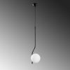 Elegant Black Chandelier, Adjustable Height 70-100 cm, Metal Body with Glass Cap, Ø15 cm, E27 Socket, Perfect for Modern Home Decor, IP20