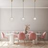Elegant Gold Chandelier, Adjustable Height 30-126 cm, Metal Body with Glass Cap, Ø15 cm, E27 Socket, 90 cm Cable, Perfect for Modern Spaces, IP20