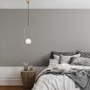Elegant Gold Chandelier, Adjustable Height 66-146 cm, Metal Body with Glass Cap, Ø15 cm, E27 Socket, 90 cm Cable, Perfect for Modern Spaces, IP20