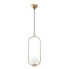 Elegant Gold Chandelier, Adjustable Height 66-146 cm, Metal Body with Glass Cap, Ø15 cm, E27 Socket, 90 cm Cable, Perfect for Modern Spaces, IP20
