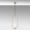 Elegant Gold Chandelier, Adjustable Height 66-146 cm, Metal Body with Glass Cap, Ø15 cm, E27 Socket, 90 cm Cable, Perfect for Modern Spaces, IP20