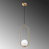 Elegant Gold Chandelier, Adjustable Height 66-146 cm, Metal Body with Glass Cap, Ø15 cm, E27 Socket, 90 cm Cable, Perfect for Modern Spaces, IP20