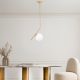 Elegant Gold Chandelier, Metal Body, 76 cm Height, 15 cm Glass Cap, Ø10 cm Base Plate, E27 Socket (Max 40W), Stylish Lighting for Modern Spaces