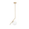 Elegant Gold Chandelier, Metal Body, 76 cm Height, 15 cm Glass Cap, Ø10 cm Base Plate, E27 Socket (Max 40W), Stylish Lighting for Modern Spaces