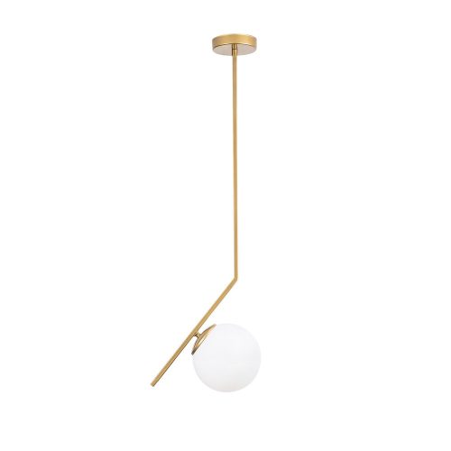 Opviq, 521SHN3504, Elegant gold chandelier, metal body, 76 cm high, 15 cm glass cap, Ø10 cm base, E27 socket (max. 40 W), stylish lighting for modern spaces