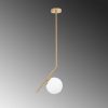 Elegant Gold Chandelier, Metal Body, 76 cm Height, 15 cm Glass Cap, Ø10 cm Base Plate, E27 Socket (Max 40W), Stylish Lighting for Modern Spaces